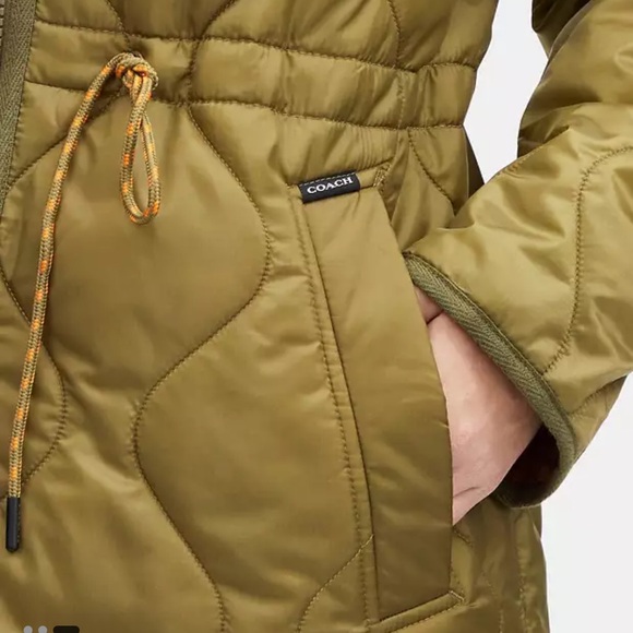Coach Olive Green Quilted Jacket. Size large. Paid $890 including tax - Picture 6 of 8